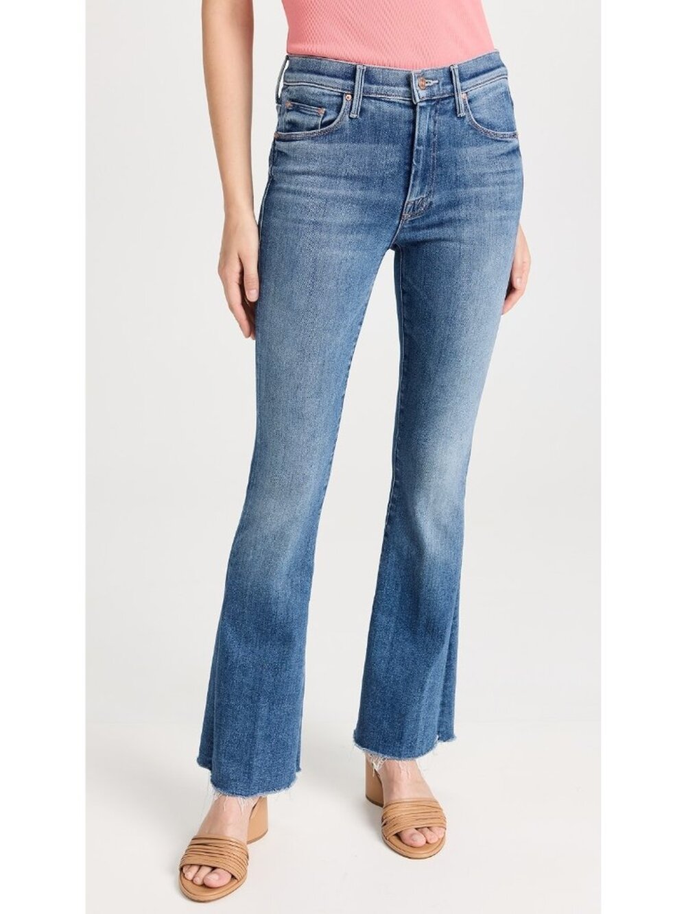 MOTHER The Weekender Fray A Groovy Kind Of Love Jeans Size 23 Light Wash Flare